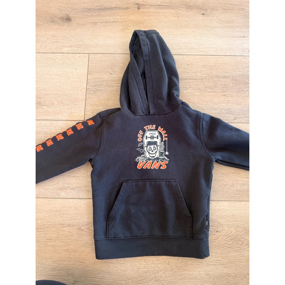 Vans Hoodie Kids Size 4 Black halloween Frankenstein Skateboard Graphic